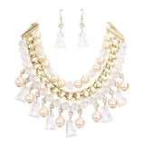Pearl Lucite Bead Statement Necklace - Madeline Love - Flyclothing LLC