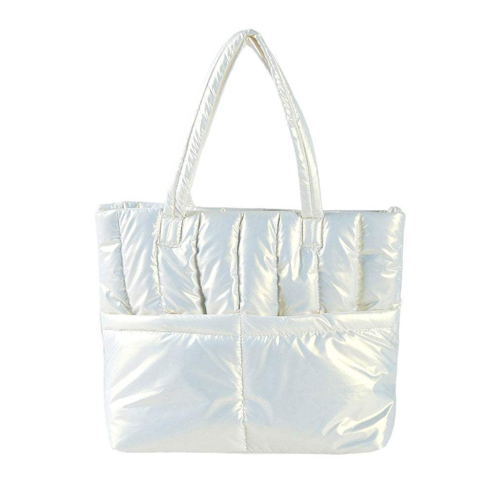 Solid Puffer Tote Shoulder Bag - Madeline Love - Flyclothing LLC