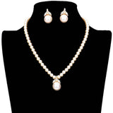 Stone Embellished Pearl Necklace - Madeline Love - Flyclothing LLC