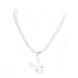 Enamel Easter Bunny Pendant Pearl Necklace - Madeline Love - Flyclothing LLC