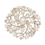 Pearl Rhinestone Embellished Flower Vine Brooch - Madeline Love - Flyclothing LLC