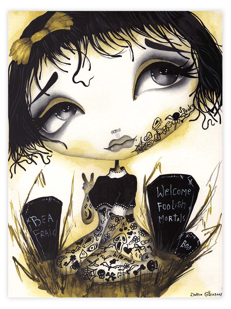 Black Market Art Company Creepy Emney Print