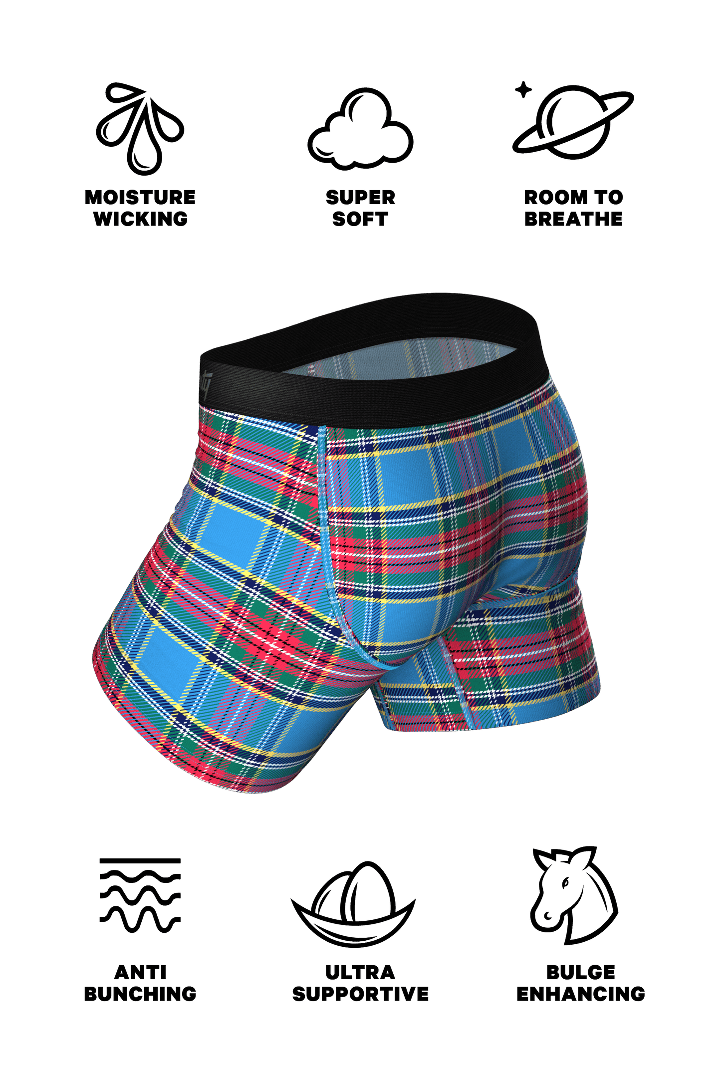 The Crisscross Applesauce | Plaid Ball Hammock® Pouch Underwear With Fly