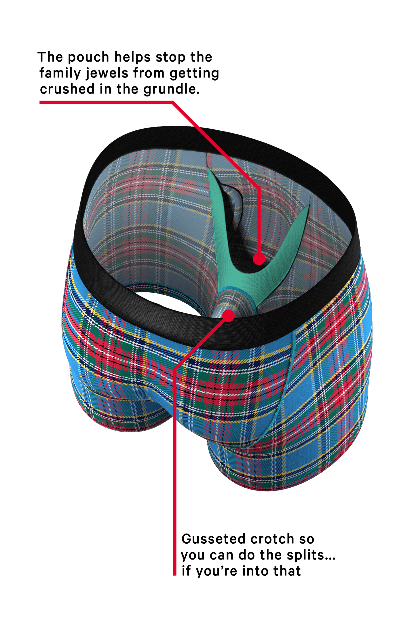 The Crisscross Applesauce | Plaid Ball Hammock® Pouch Underwear With Fly