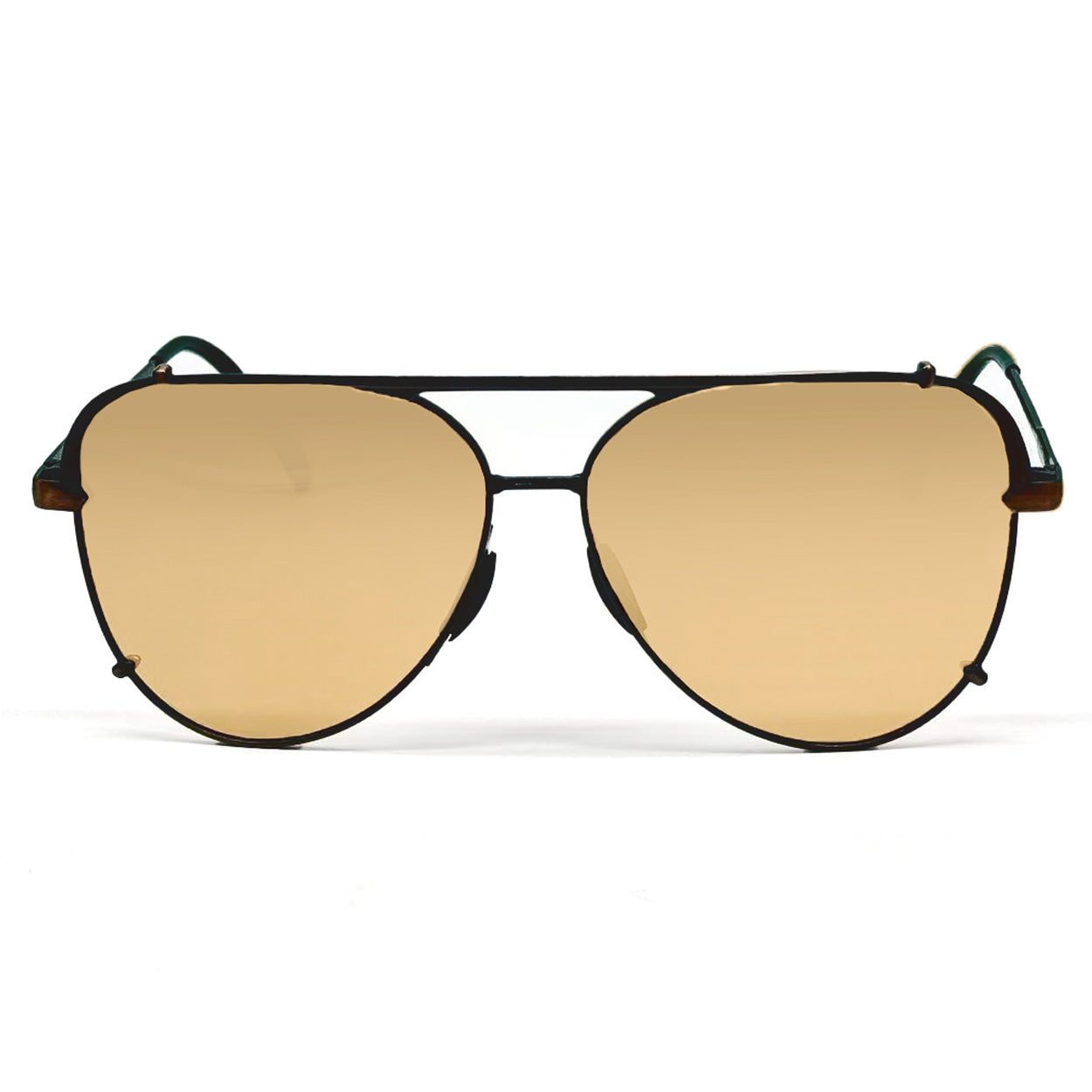 Cristina - Tangle Free - Mirrored Brown Aviator Sunglasses - TopFoxx - Flyclothing LLC