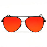 Cristina - Tangle Free - Mirrored Red Aviator Sunglasses - TopFoxx - Flyclothing LLC