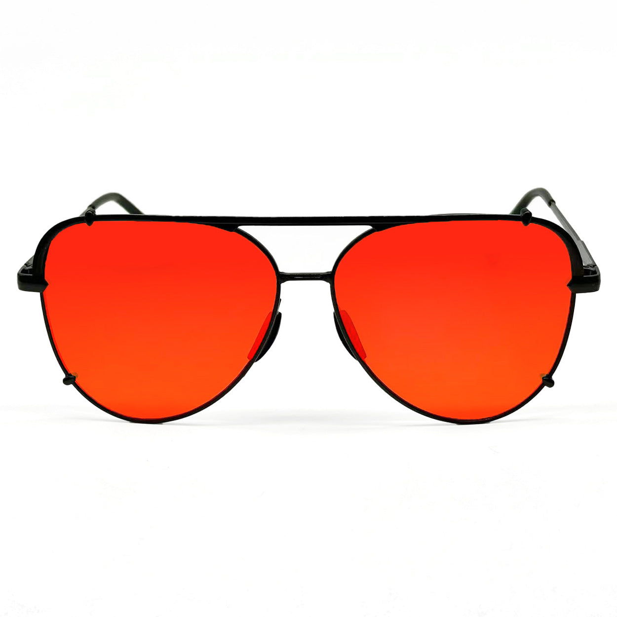 Cristina - Tangle Free - Mirrored Red Aviator Sunglasses - TopFoxx - Flyclothing LLC