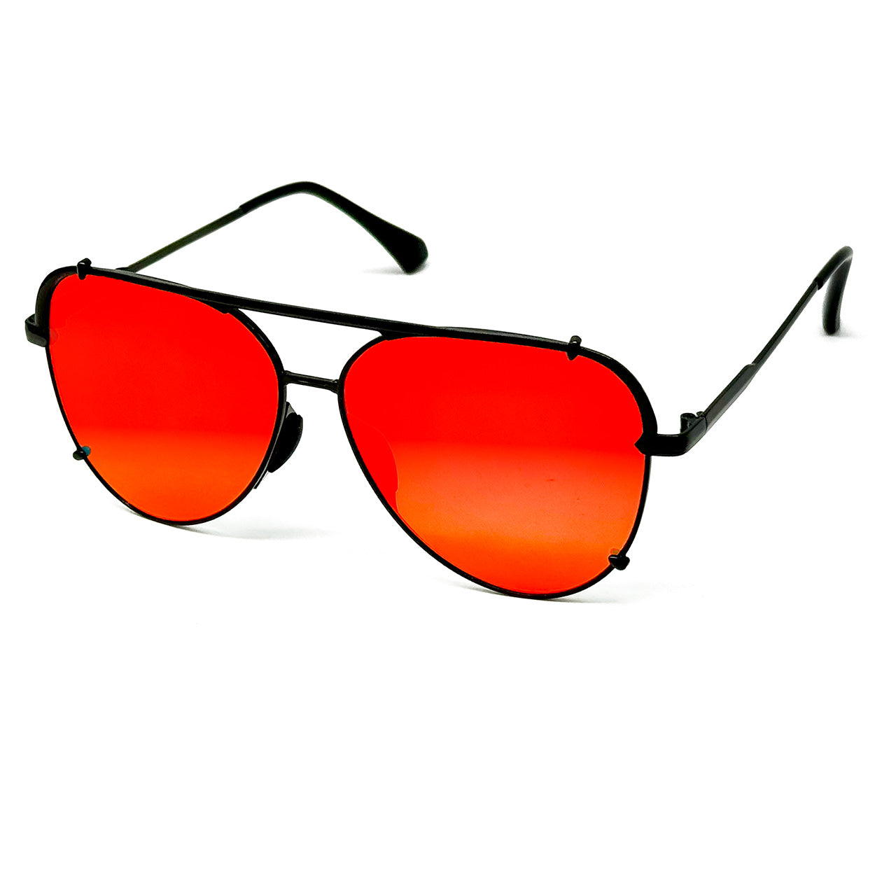 Cristina - Tangle Free - Mirrored Red Aviator Sunglasses - TopFoxx - Flyclothing LLC