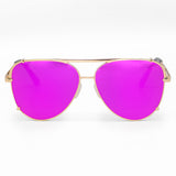 Cristina - Tangle Free - Mirrored Pink Aviator Sunglasses - TopFoxx - Flyclothing LLC