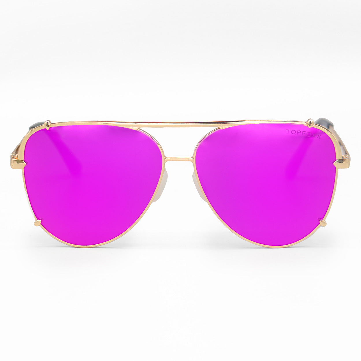 Cristina - Tangle Free - Mirrored Pink Aviator Sunglasses - TopFoxx - Flyclothing LLC