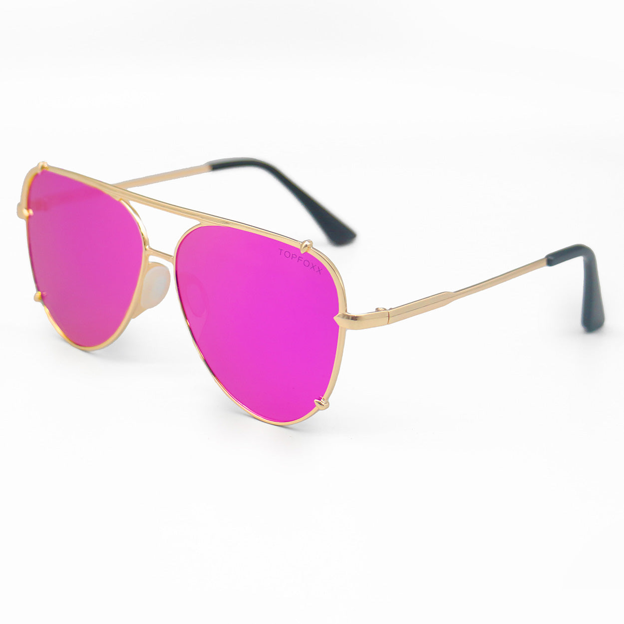 Cristina - Tangle Free - Mirrored Pink Aviator Sunglasses - TopFoxx - Flyclothing LLC