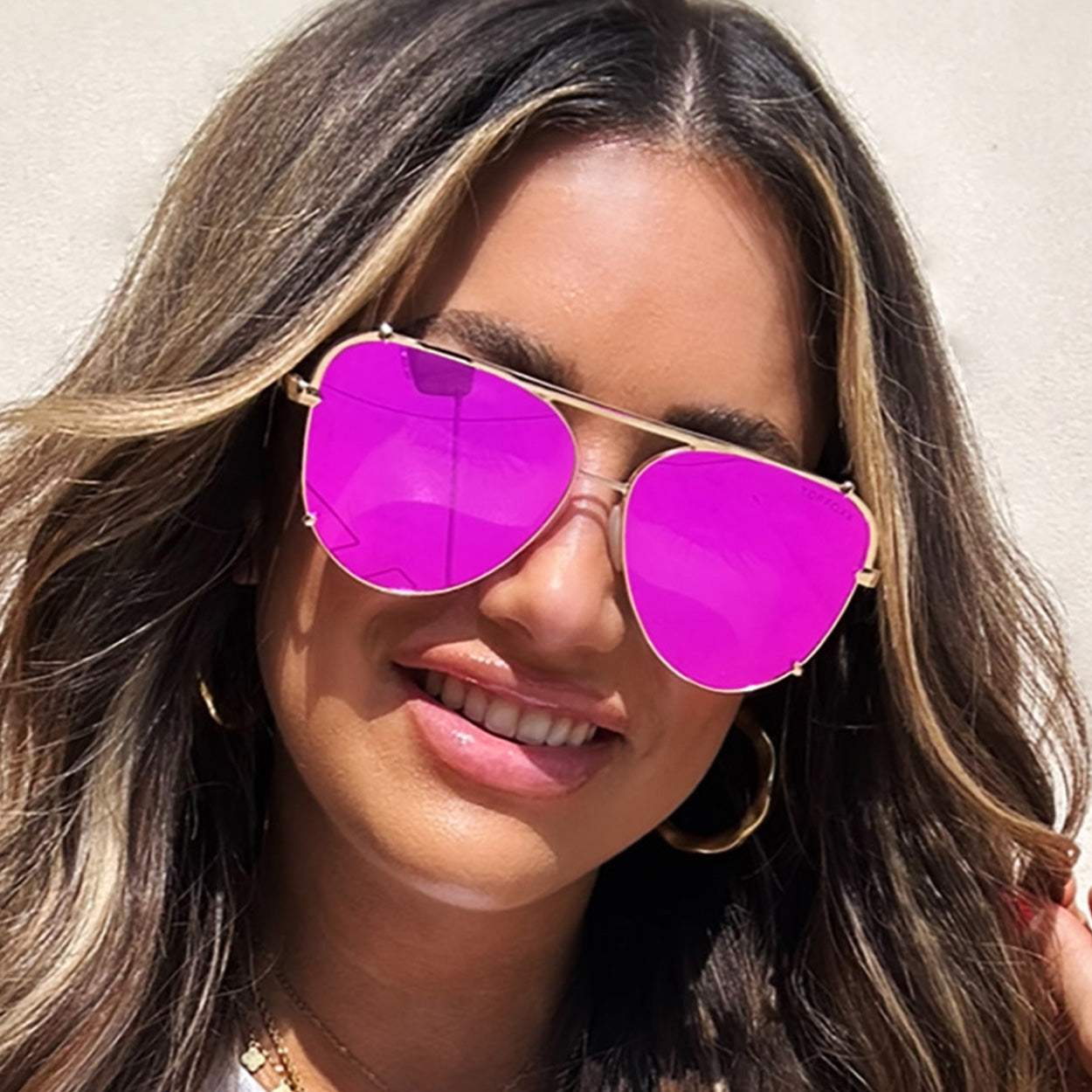 Cristina Mirrored Pink - TopFoxx - Flyclothing LLC