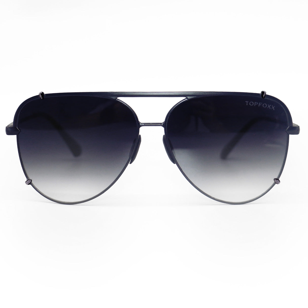 Cristina - Tangle Free - Faded Black Aviator Sunglasses - TopFoxx - Flyclothing LLC