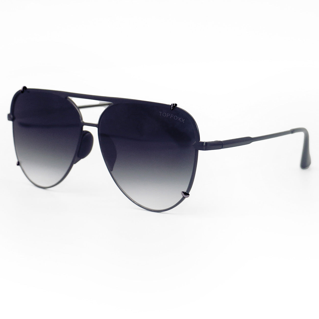 Cristina - Tangle Free - Faded Black Aviator Sunglasses - TopFoxx - Flyclothing LLC