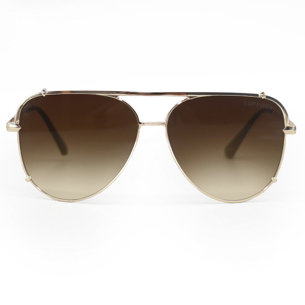 Cristina - Tangle Free - Faded Brown Aviator Sunglasses - TopFoxx - Flyclothing LLC