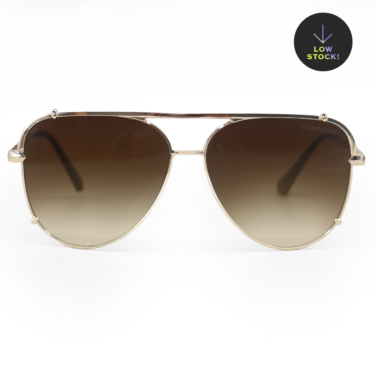 Cristina - Tangle Free - Faded Brown Aviator Sunglasses - TopFoxx - Flyclothing LLC