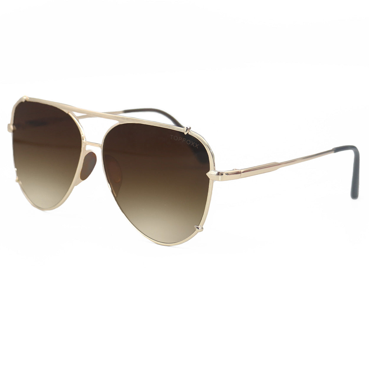 Cristina - Tangle Free - Faded Brown Aviator Sunglasses - TopFoxx - Flyclothing LLC