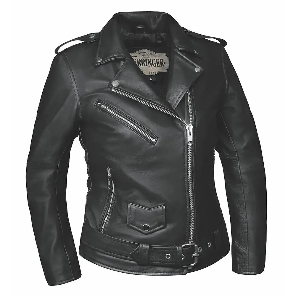 Lola - Women's Premium Leather Motorcycle Jacket - Unik Just for Bikers - Flyclothing LLC