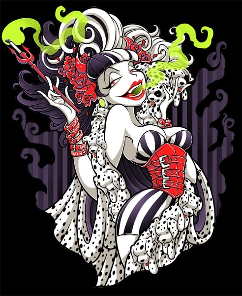 Black Market Art Company Cruella De Mon Print