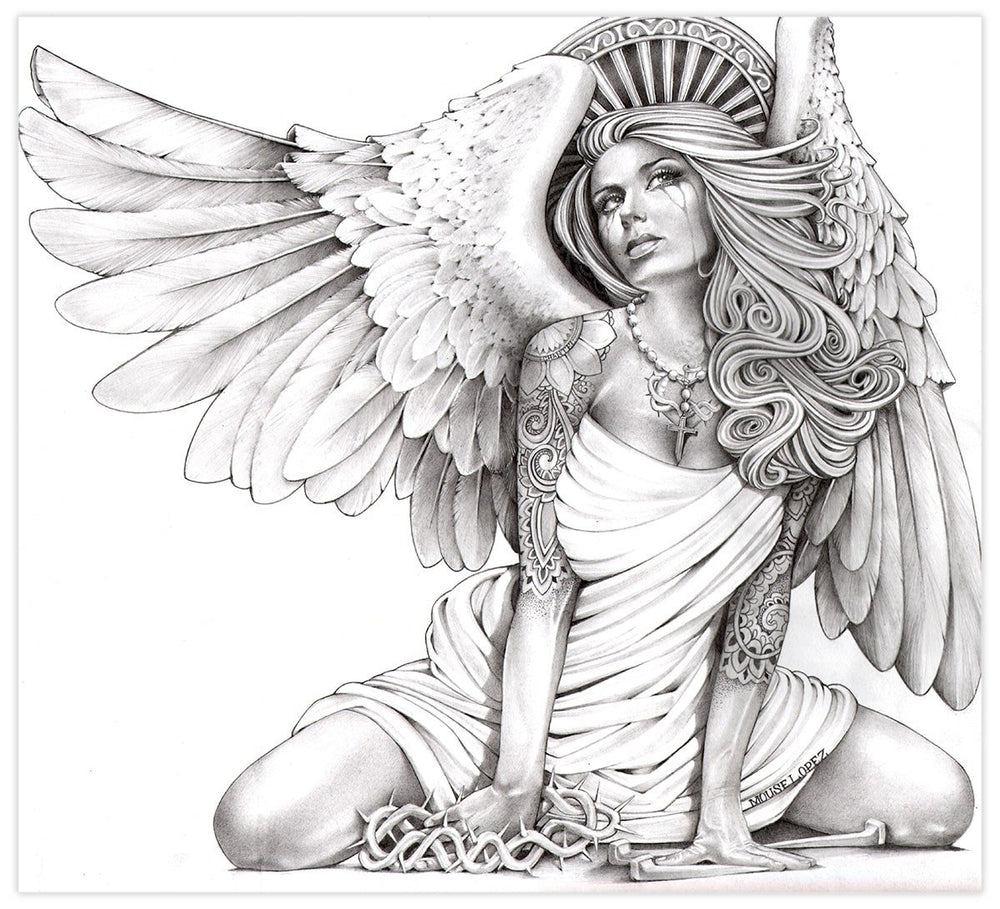 Black Market Art Company Crying Angel Print