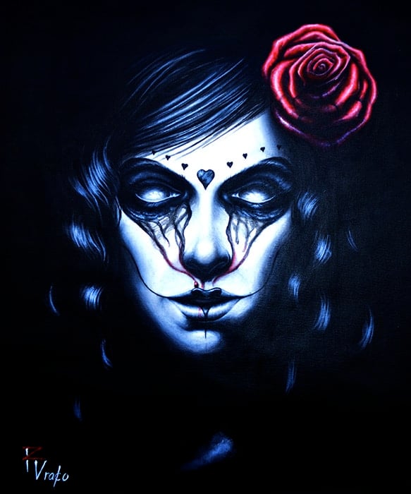 Black Market Art Company Crying Rose Print