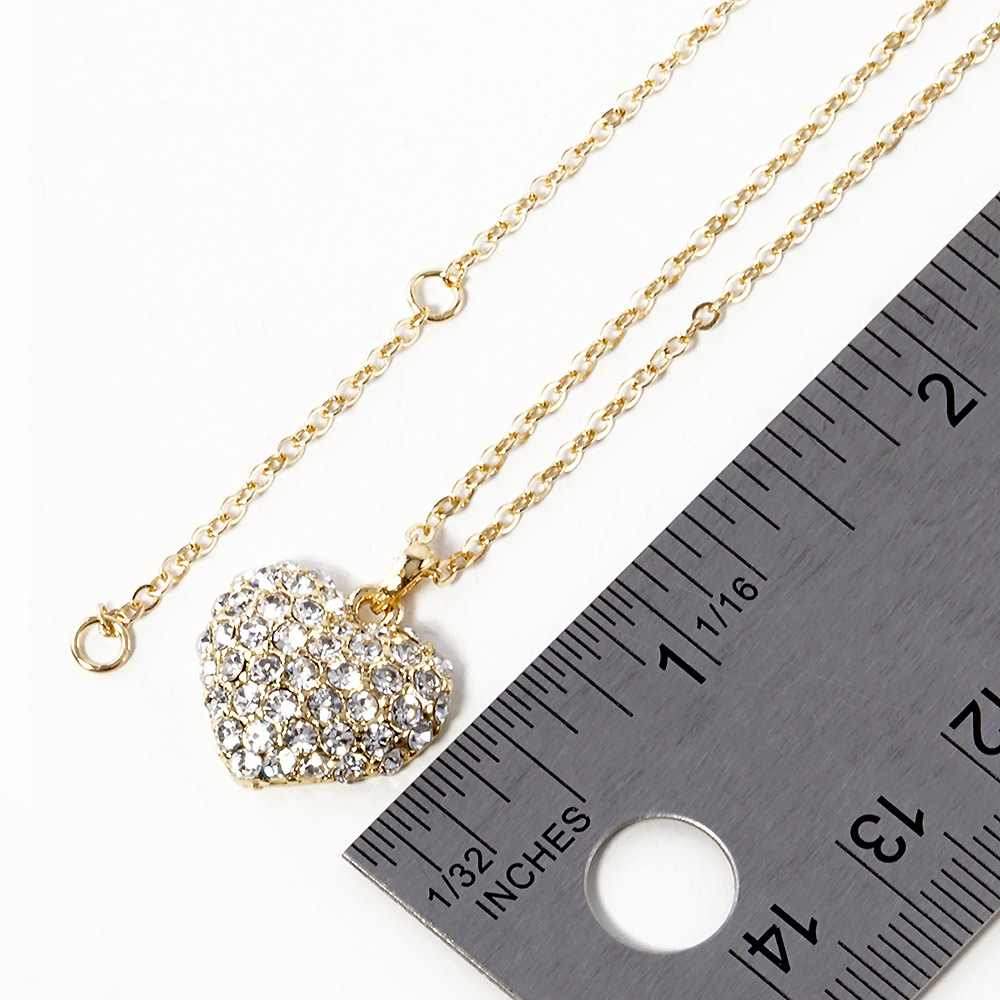 Crystal Pave Heart Pendant Necklace - Madeline Love - Flyclothing LLC