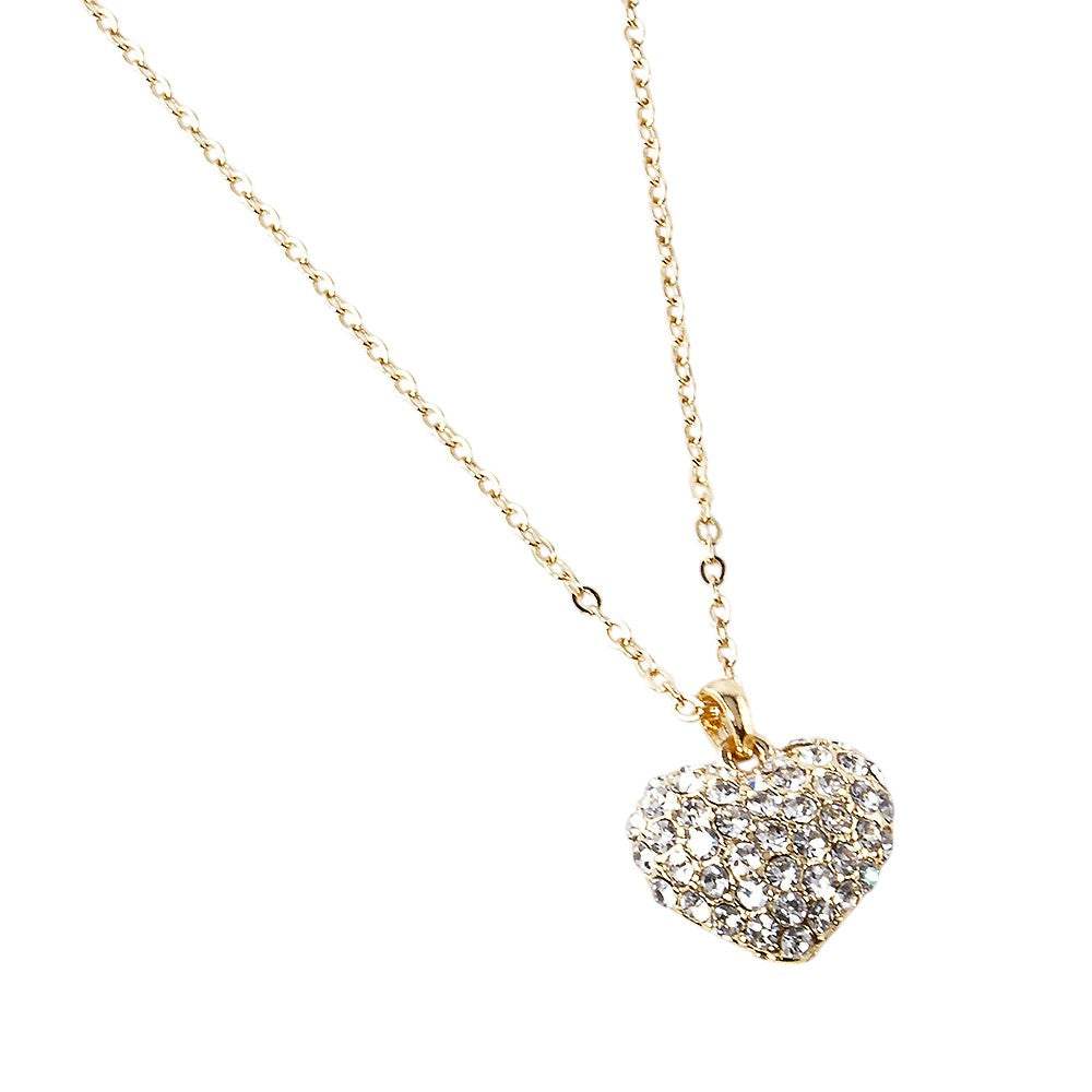 Crystal Pave Heart Pendant Necklace - Madeline Love - Flyclothing LLC