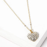 Crystal Pave Heart Pendant Necklace - Madeline Love - Flyclothing LLC
