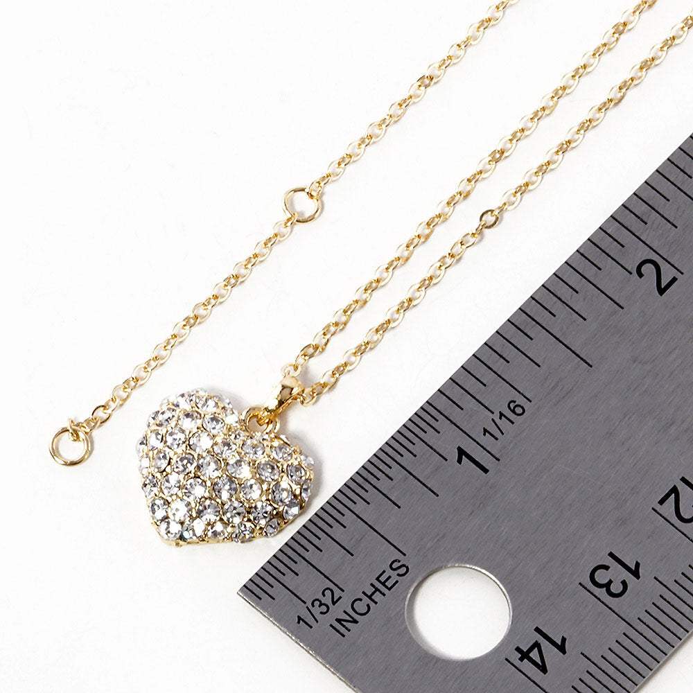 Crystal Pave Heart Pendant Necklace - Madeline Love - Flyclothing LLC