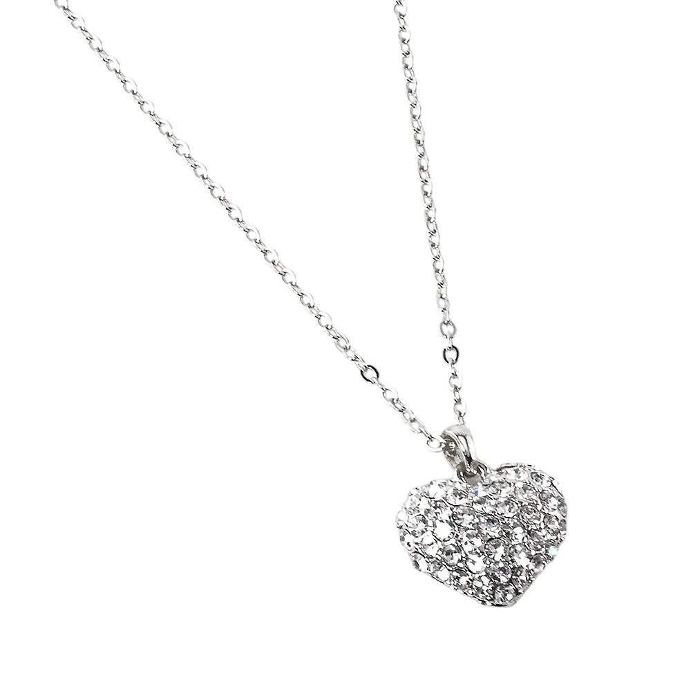 Crystal Pave Heart Pendant Necklace - Madeline Love - Flyclothing LLC