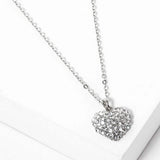 Crystal Pave Heart Pendant Necklace - Madeline Love - Flyclothing LLC