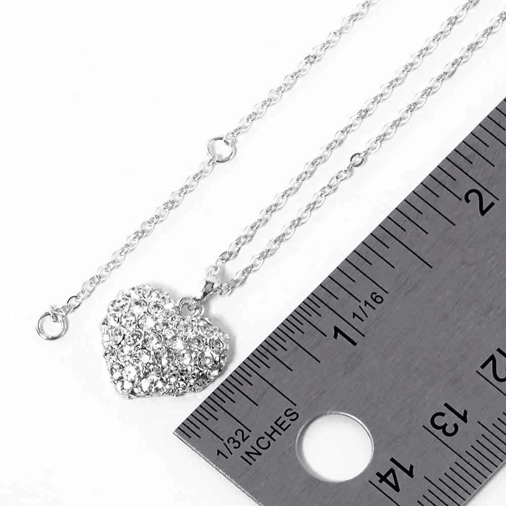 Crystal Pave Heart Pendant Necklace - Madeline Love - Flyclothing LLC