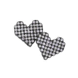 Crystal Pave Heart Stud Earrings - Madeline Love - Flyclothing LLC