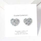Crystal Pave Heart Stud Earrings - Madeline Love - Flyclothing LLC