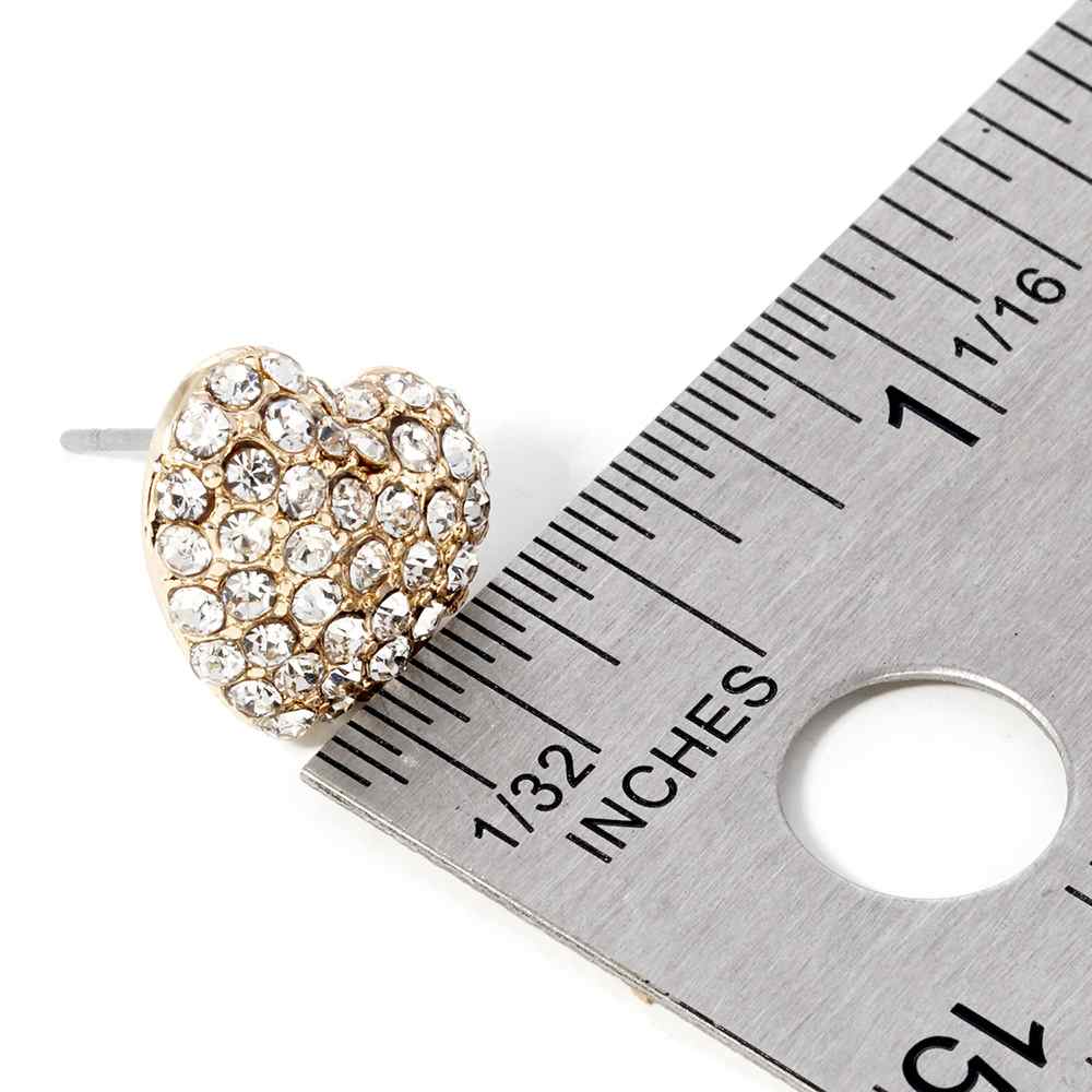 Crystal Pave Heart Stud Earrings - Madeline Love - Flyclothing LLC