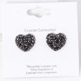 Crystal Pave Heart Stud Earrings - Madeline Love - Flyclothing LLC