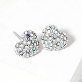 Crystal Pave Heart Stud Earrings - Madeline Love - Flyclothing LLC