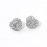Crystal Paved Heart Stud Earrings - Madeline Love - Flyclothing LLC