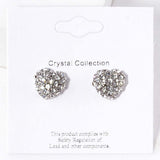 Crystal Paved Heart Stud Earrings - Madeline Love - Flyclothing LLC
