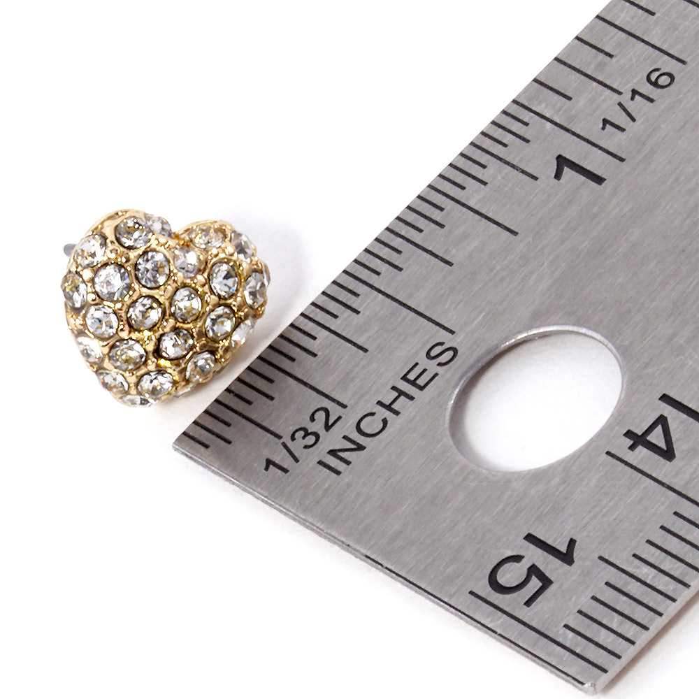 Crystal Paved Heart Stud Earrings - Madeline Love - Flyclothing LLC