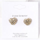 Crystal Paved Heart Stud Earrings - Madeline Love - Flyclothing LLC