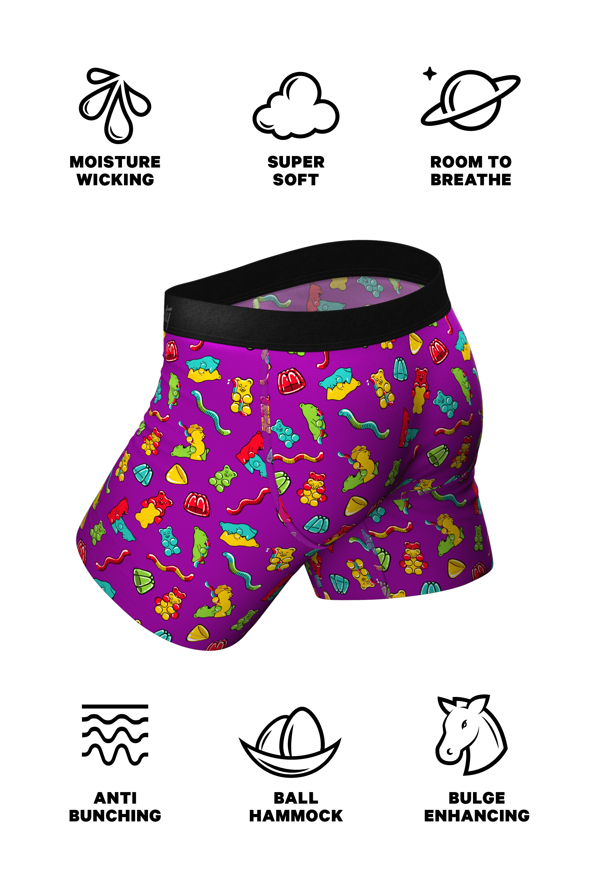 The Naughty Bears | Gummy Bear Ball Hammock® Pouch Underwear - Shinesty