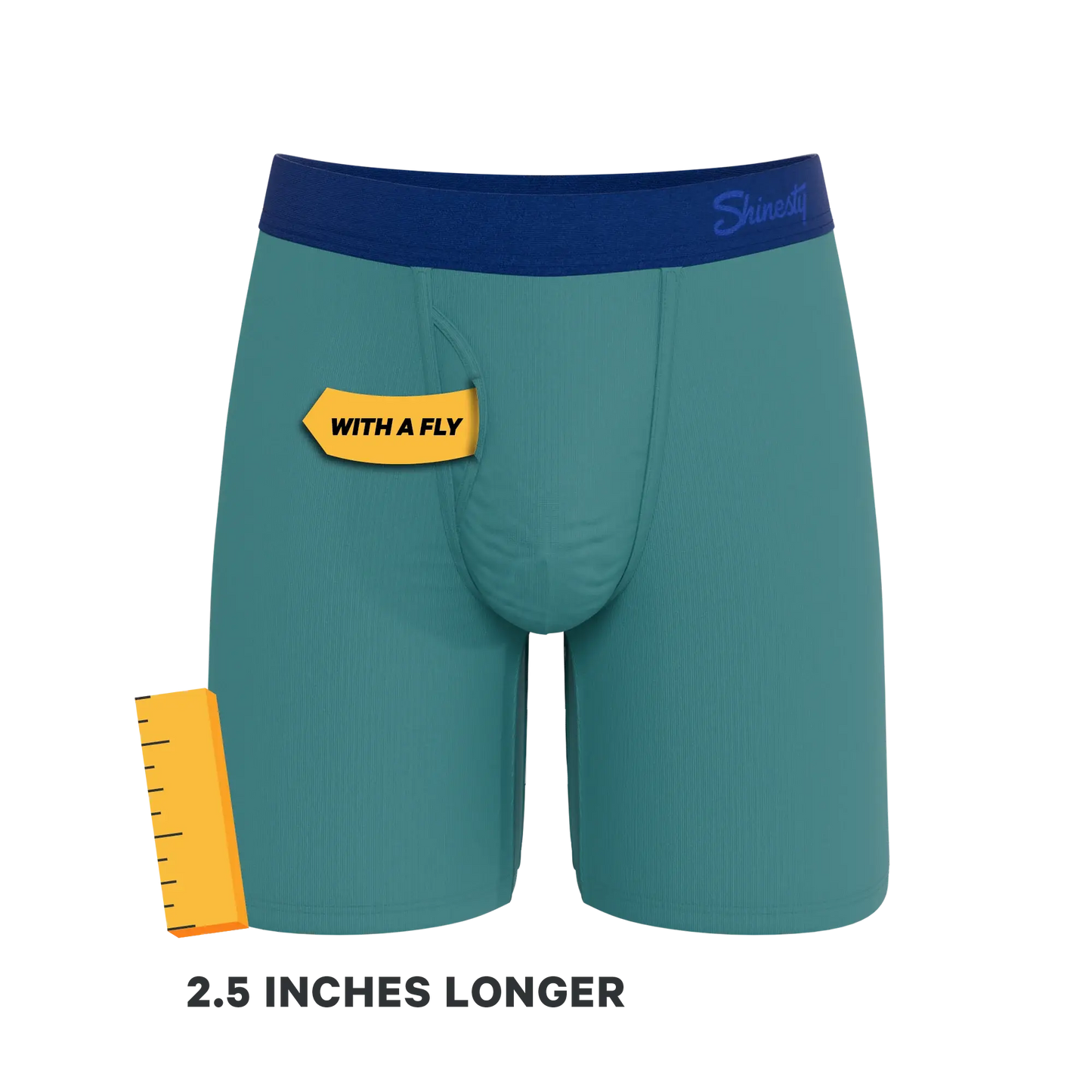 The Curacao | Teal Long Leg Ball Hammock® Pouch Underwear With Fly - Shinesty - Flyclothing LLC