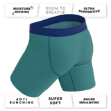 The Curacao | Teal Long Leg Ball Hammock® Pouch Underwear With Fly - Shinesty - Flyclothing LLC