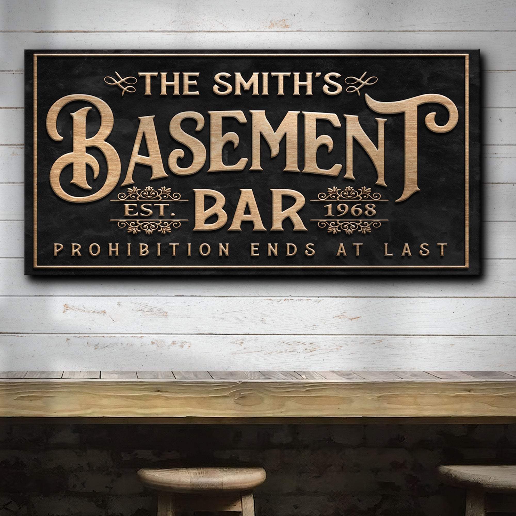 Custom Basement Bar Sign - Tailored Canvases - Flyclothing LLC