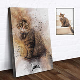 Custom Cat Watercolor Portrait - Tailored Canvases - Flyclothing LLC