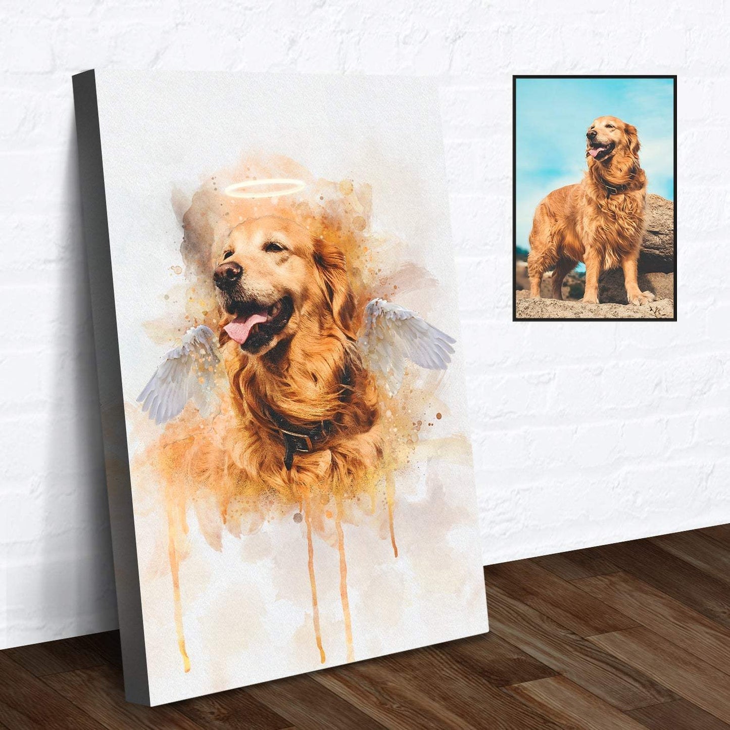 Custom Dog Watercolor Portrait - Tailored Canvases - Flyclothing LLC