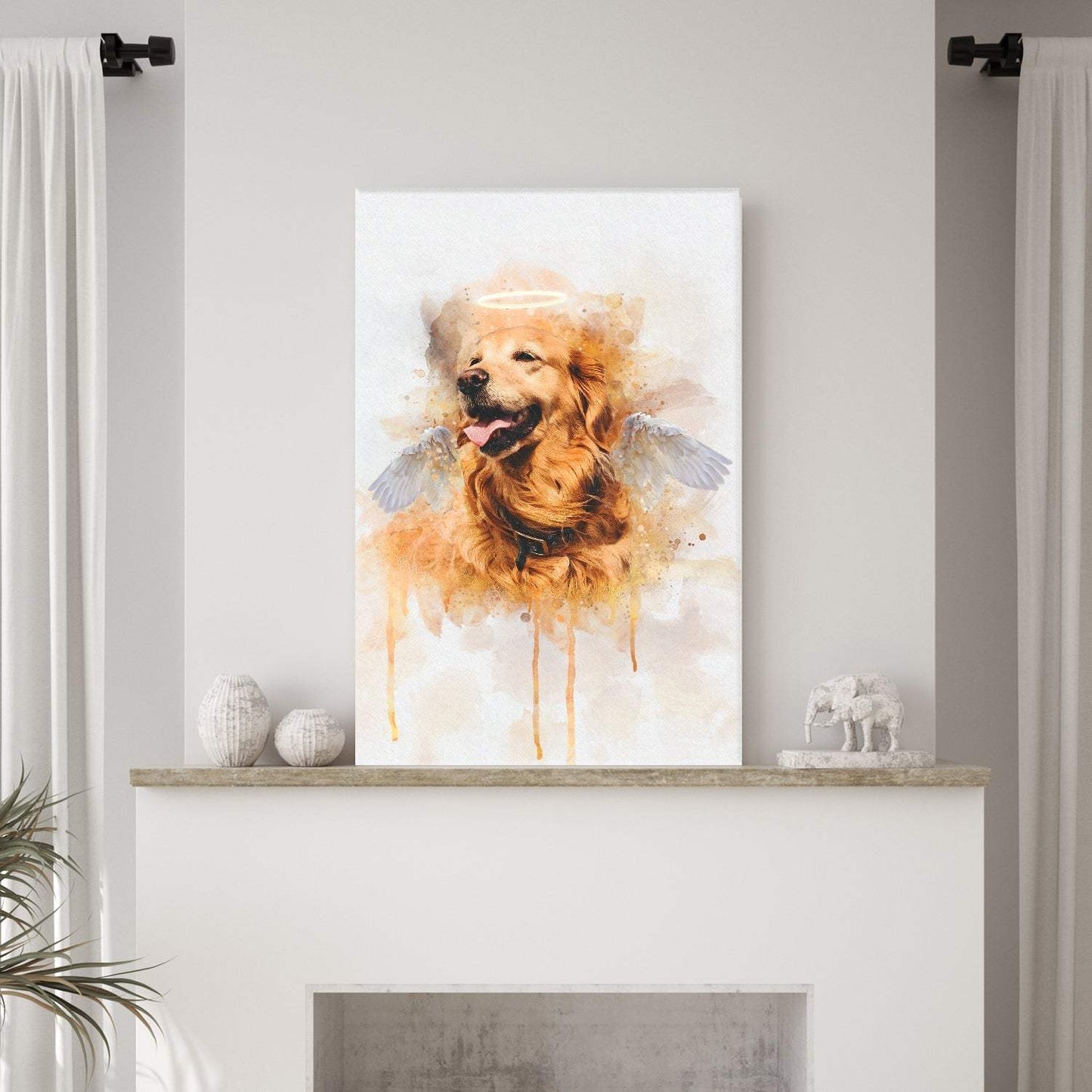 Custom Dog Watercolor Portrait - Tailored Canvases - Flyclothing LLC