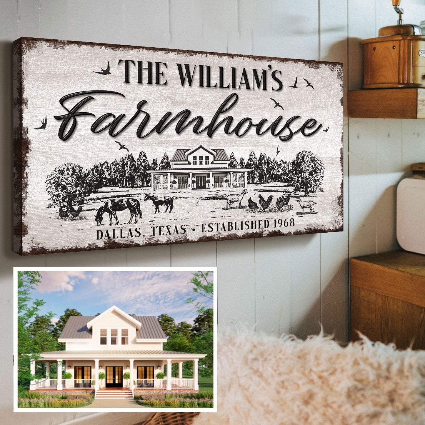Custom Farmhouse Sign - Tailored Canvases - Flyclothing LLC