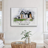 Custom House Watercolor Portrait - Tailored Canvases - Flyclothing LLC